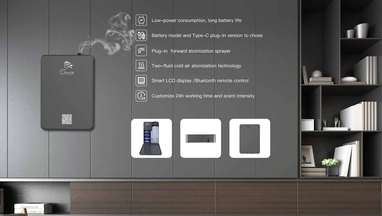 Codice: COV-5 PRO - Diffusore di oli essenziali a batteria e presa elettrica